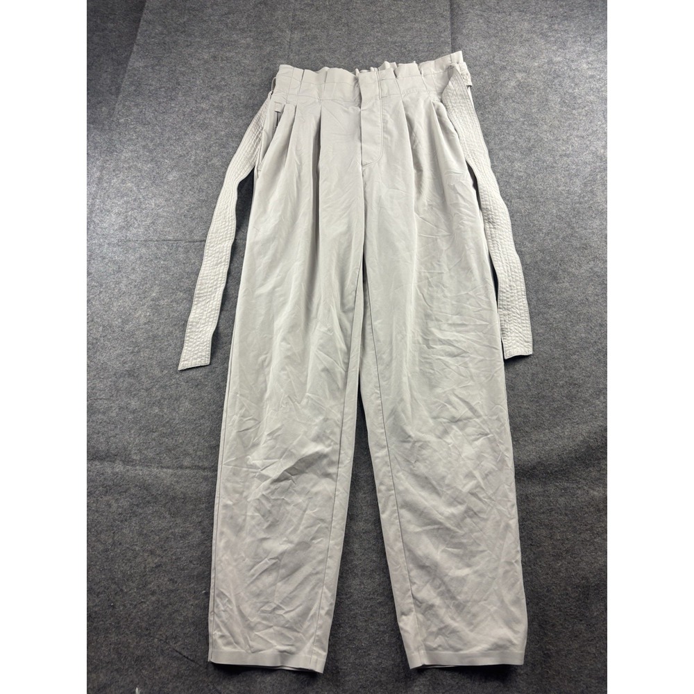 Athleta Women's 0 Ivory Skyline II Belted High Rise Pleated Taper Athletic Pants